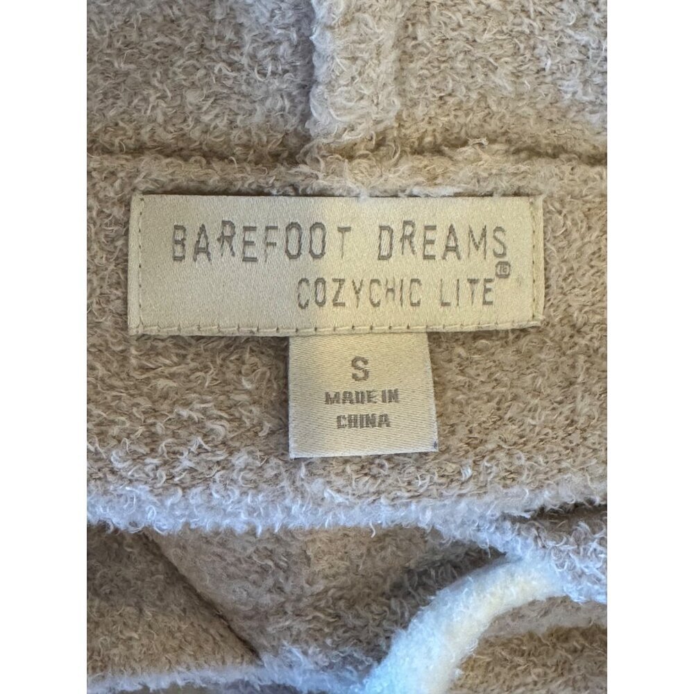 Barefoot Dreams Sweater Women Small Tan Knit CozyChic Lite Hooded Pullover - Picture 10 of 13